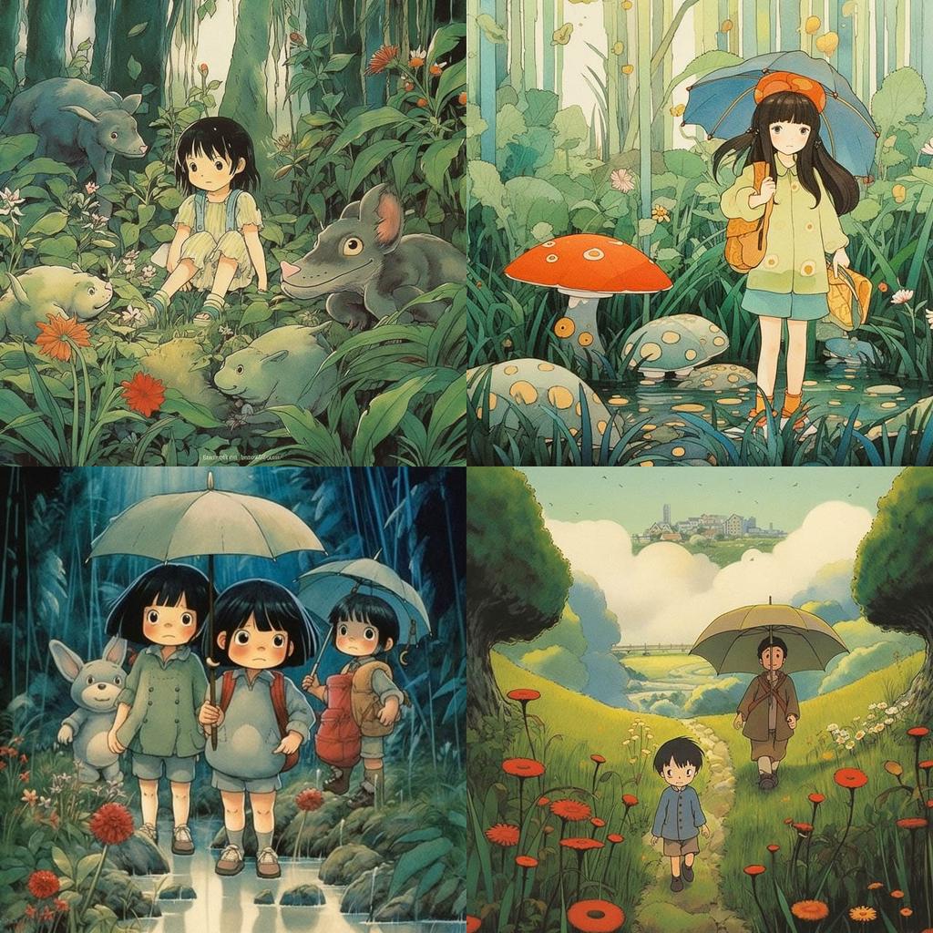 Isao Takahata style, Midjourney V5.1, render 1 of 4