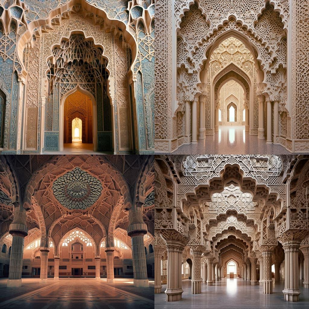 Islamic architecture style, Midjourney V5.1, render 1 of 4
