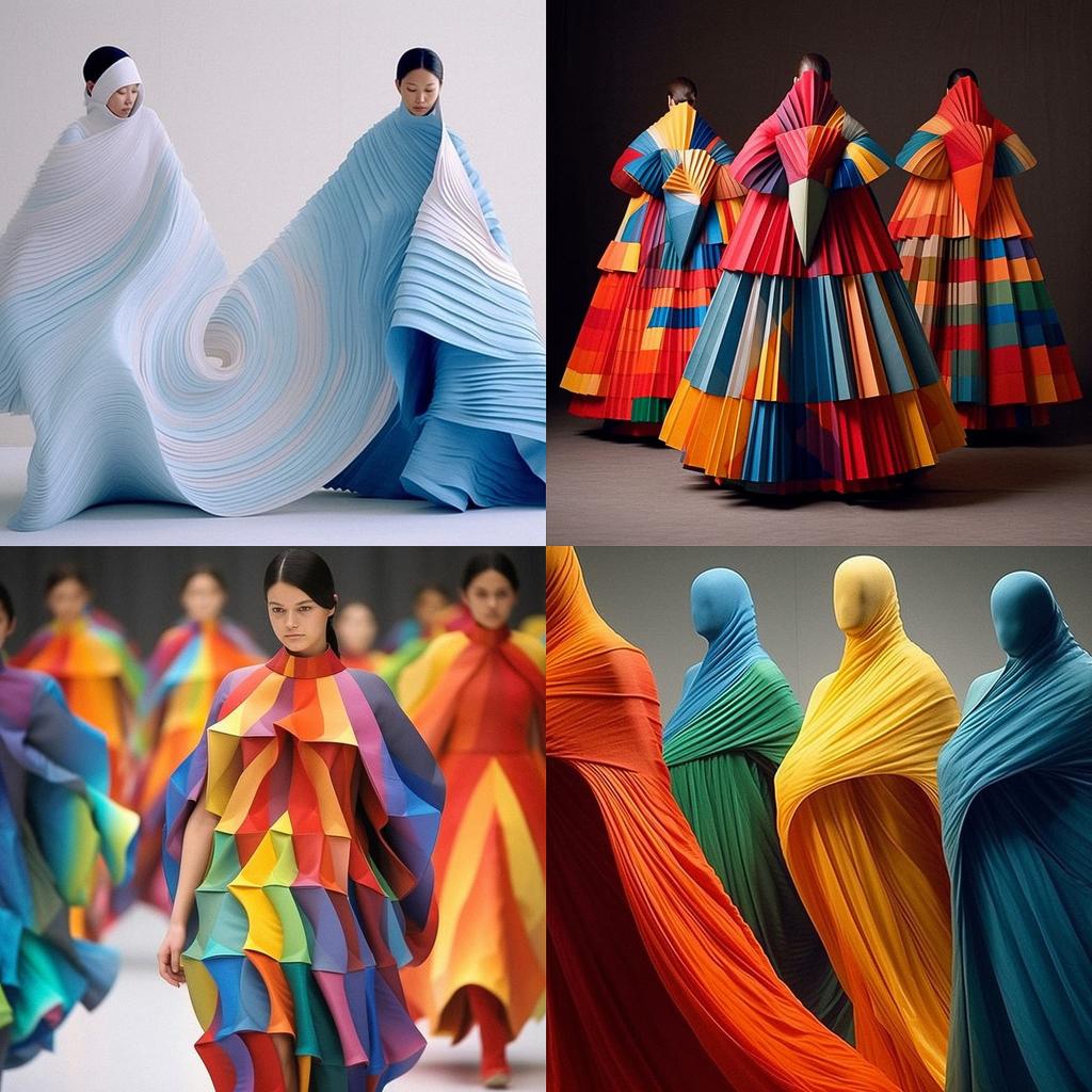 Issey Miyake style, Midjourney V5.1, render 1 of 4