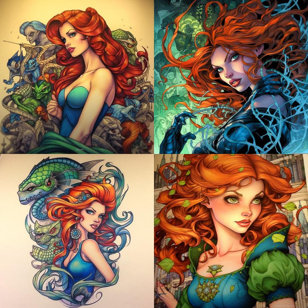 J. Scott Campbell style, Midjourney V5.1, render 1 of 4