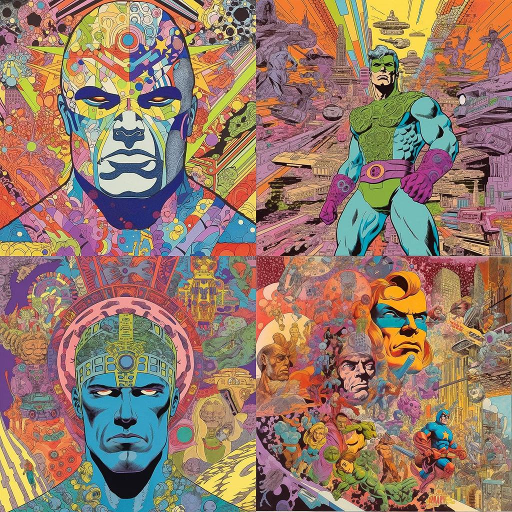 Jack Kirby style, Midjourney V5.1, render 1 of 4