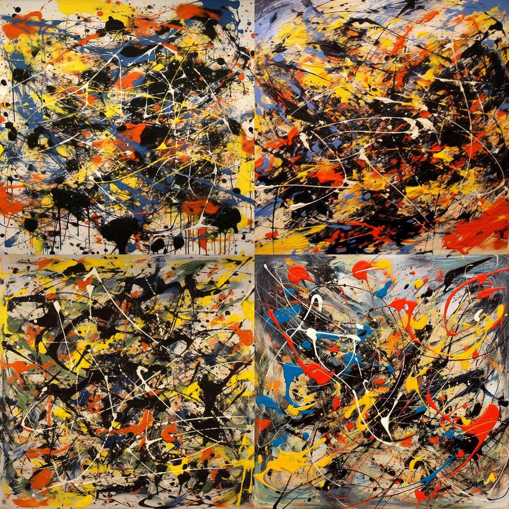Jackson Pollock style, Midjourney V5.1, render 1 of 4