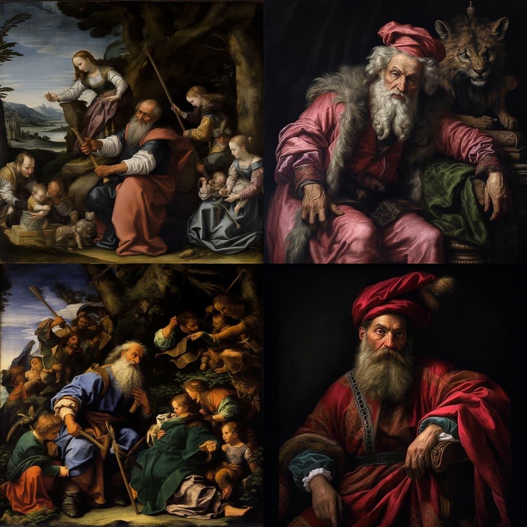 Jacopo Bassano style, Midjourney V5.1, render 1 of 4