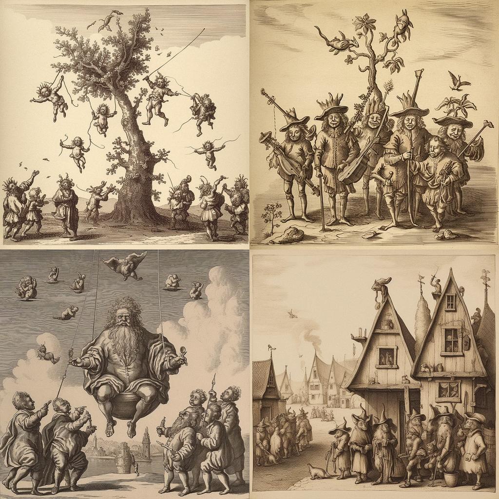 Jacques Callot style, Midjourney V5.1, render 1 of 4