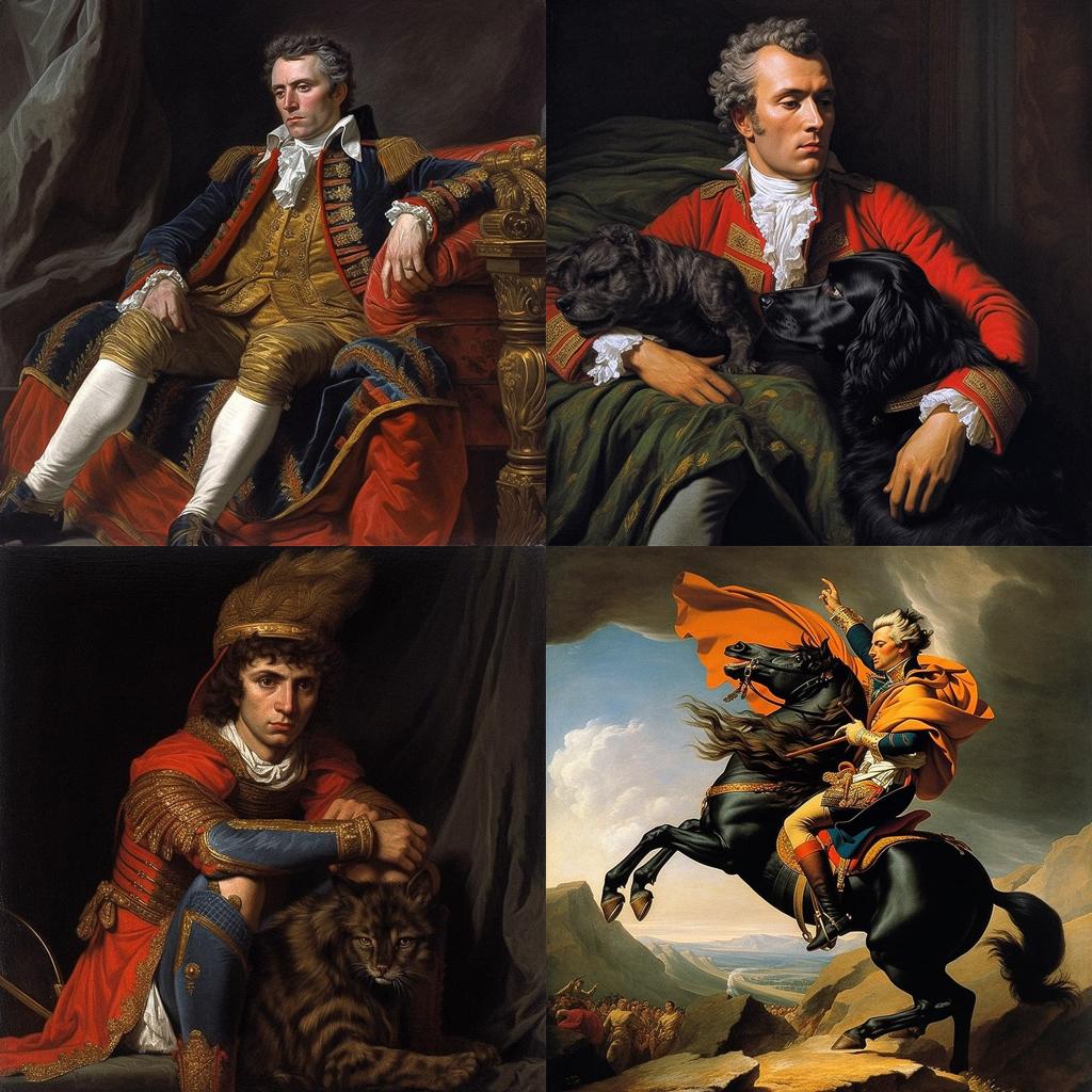 Jacques-Louis David style, Midjourney V5.1, render 1 of 4