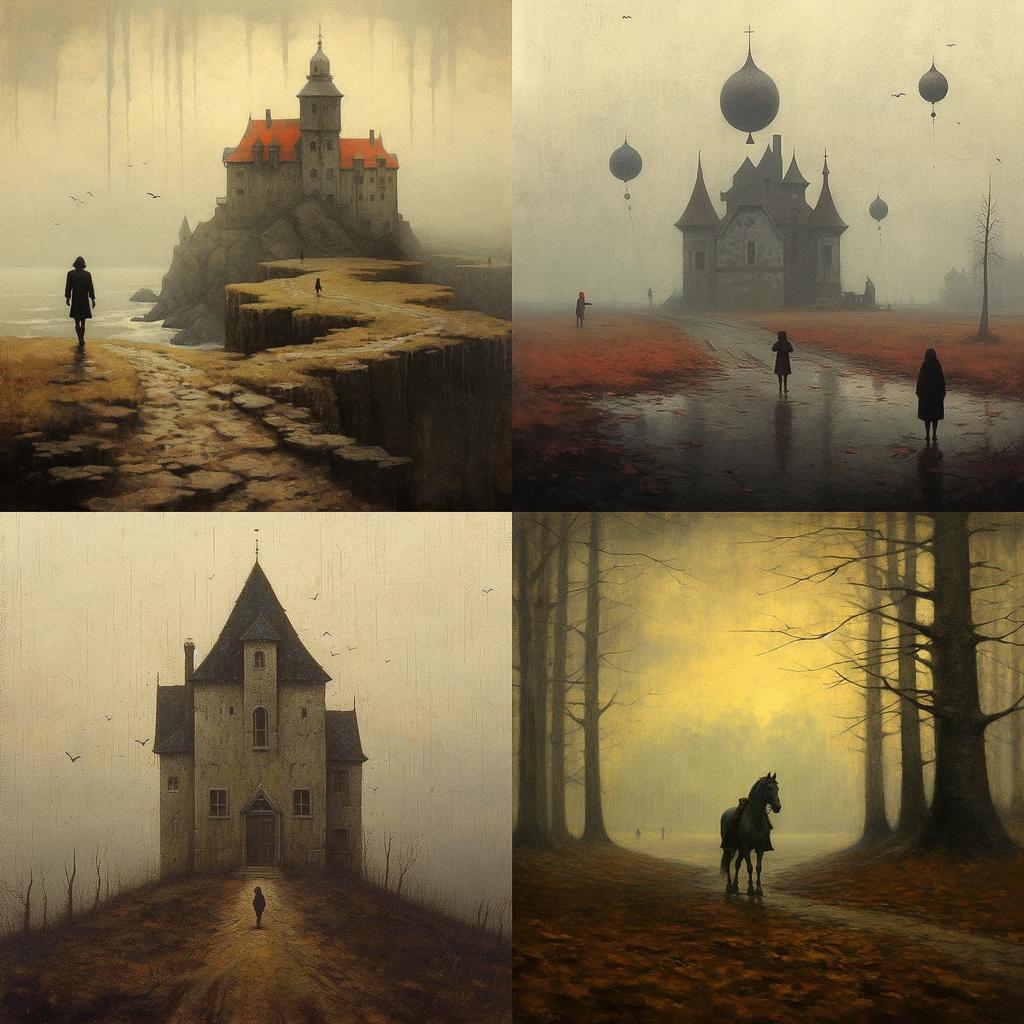 Jakub Schikaneder style, Midjourney V5.1, render 1 of 4