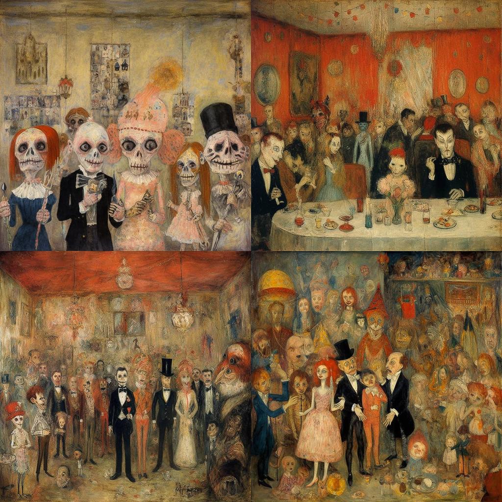 James Ensor style, Midjourney V5.1, render 1 of 4