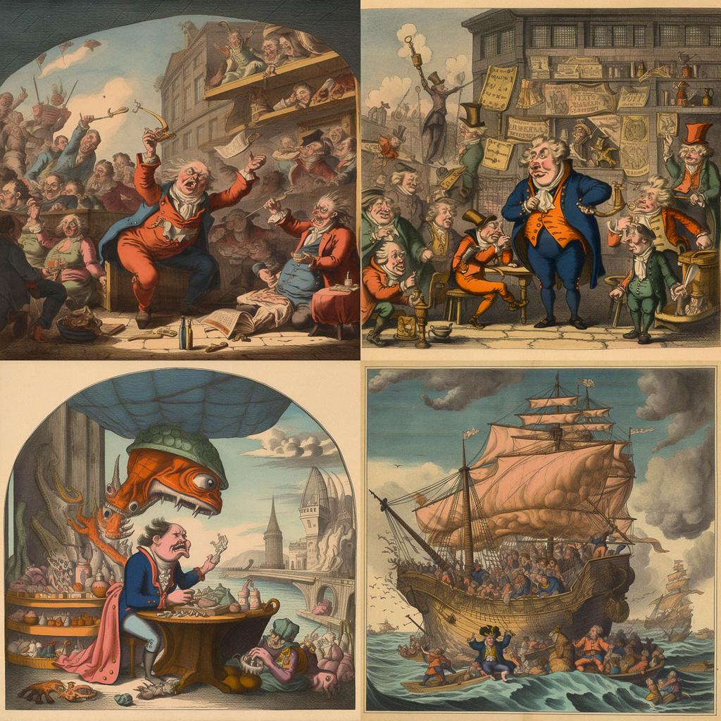 James Gillray style, Midjourney V5.1, render 1 of 4