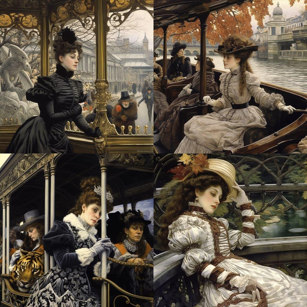 James Tissot style, Midjourney V5.1, render 1 of 4