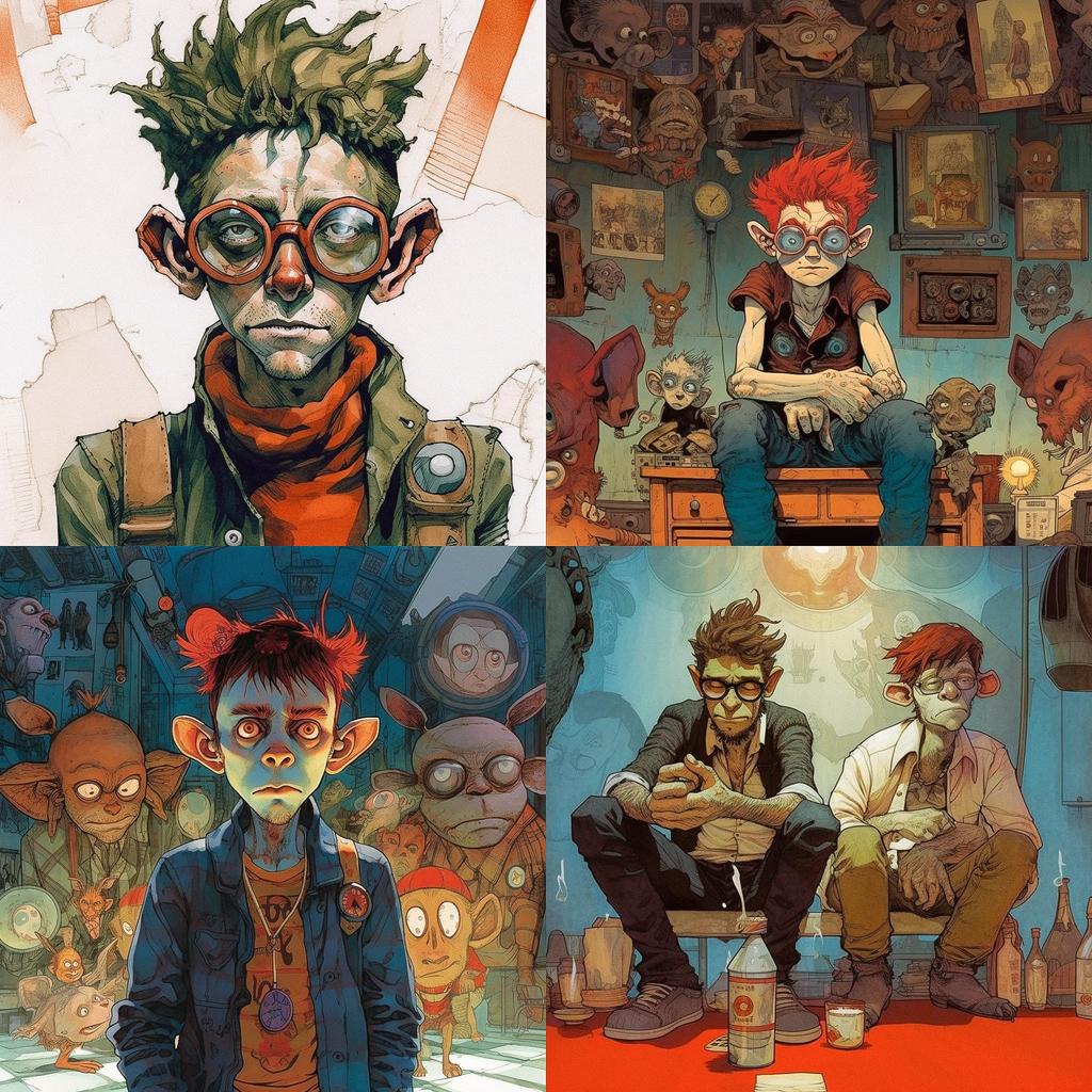 Jamie Hewlett style, Midjourney V5.1, render 1 of 4