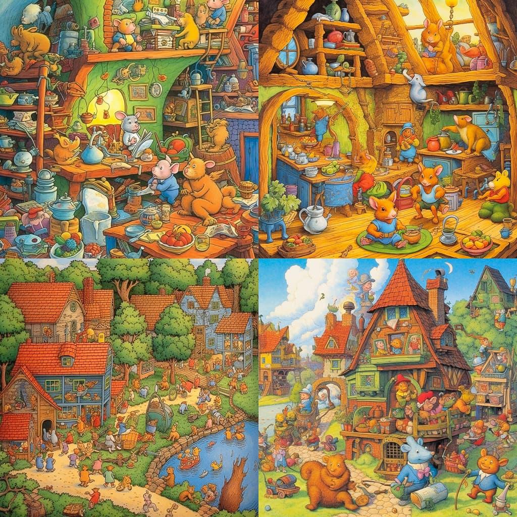 Jan Berenstain style, Midjourney V5.1, render 1 of 4
