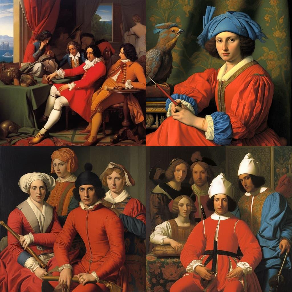 Jean Auguste Dominique Ingres style, Midjourney V5.1, render 1 of 4