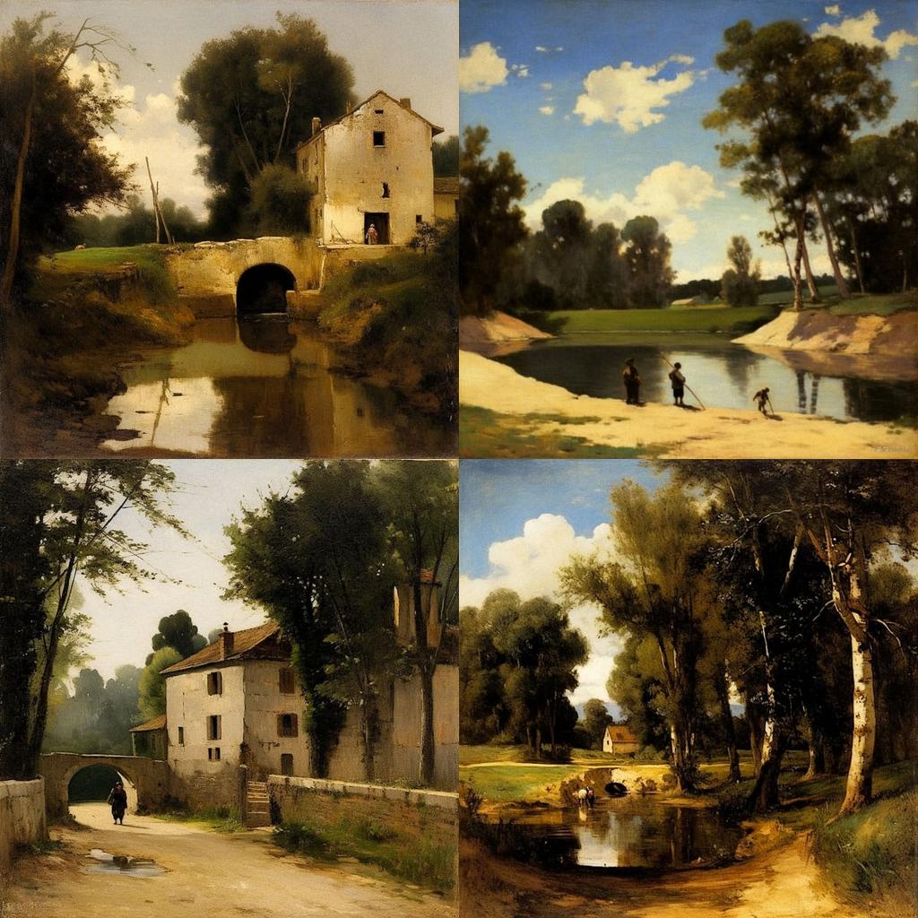 Jean-Baptiste Corot style, Midjourney V5.1, render 1 of 4