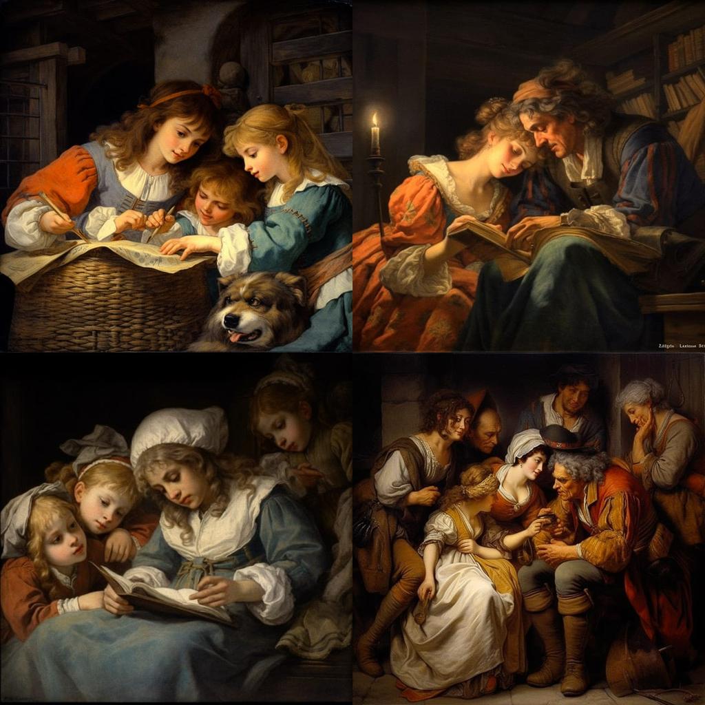 Jean-Baptiste Greuze style, Midjourney V5.1, render 1 of 4