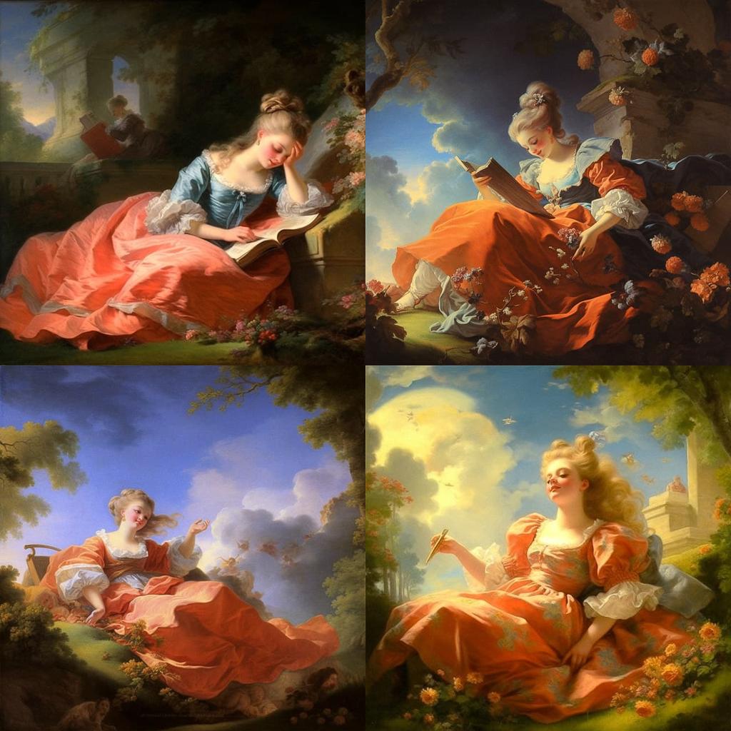 Jean-Honore Fragonard style, Midjourney V5.1, render 1 of 4
