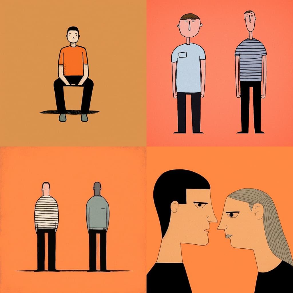 Jean Jullien style, Midjourney V5.1, render 1 of 4