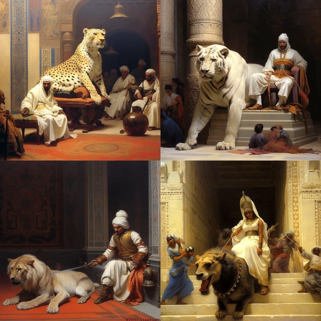 Jean-Leon Gerome style, Midjourney V5.1, render 1 of 4