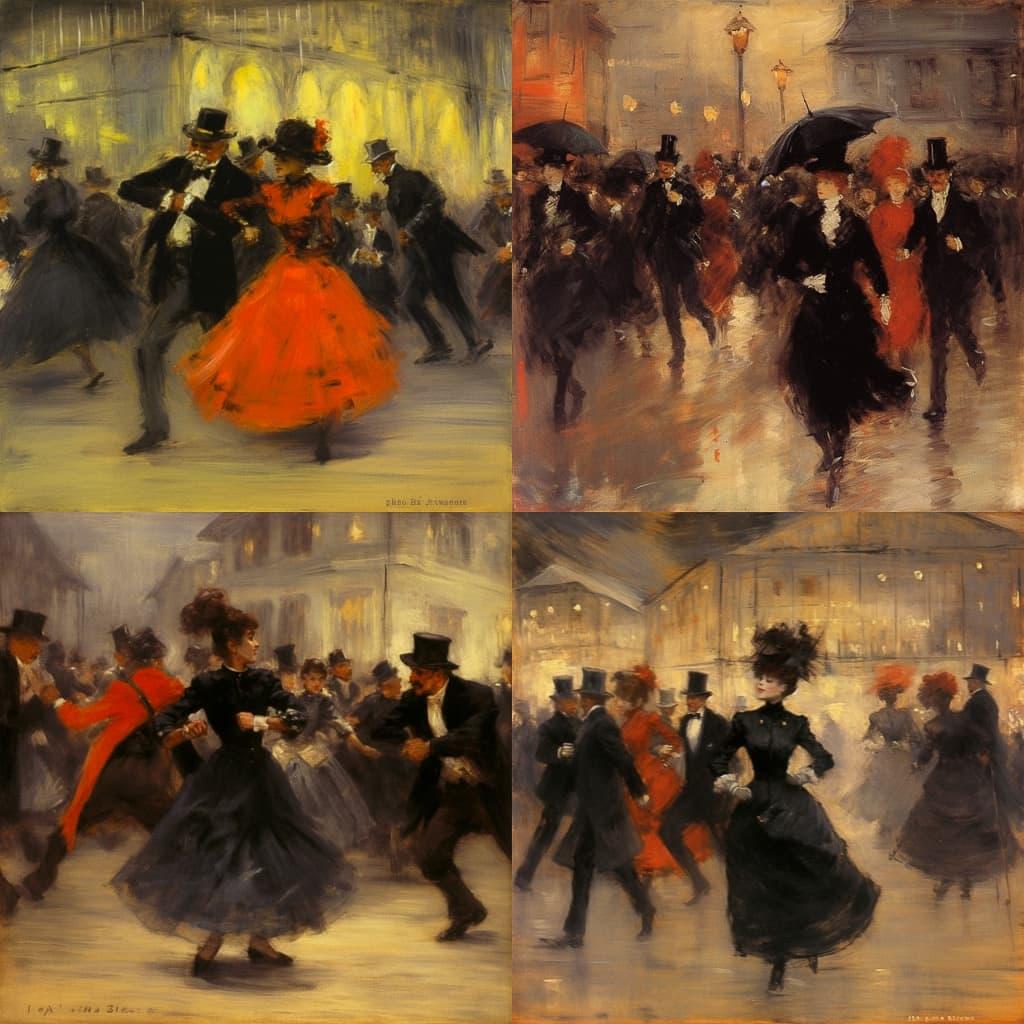 Jean-Louis Forain style, Midjourney V5.1, render 1 of 4