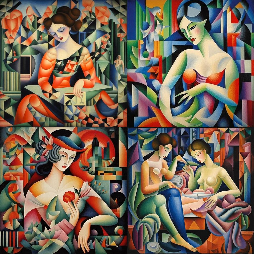 Jean Metzinger style, Midjourney V5.1, render 1 of 4
