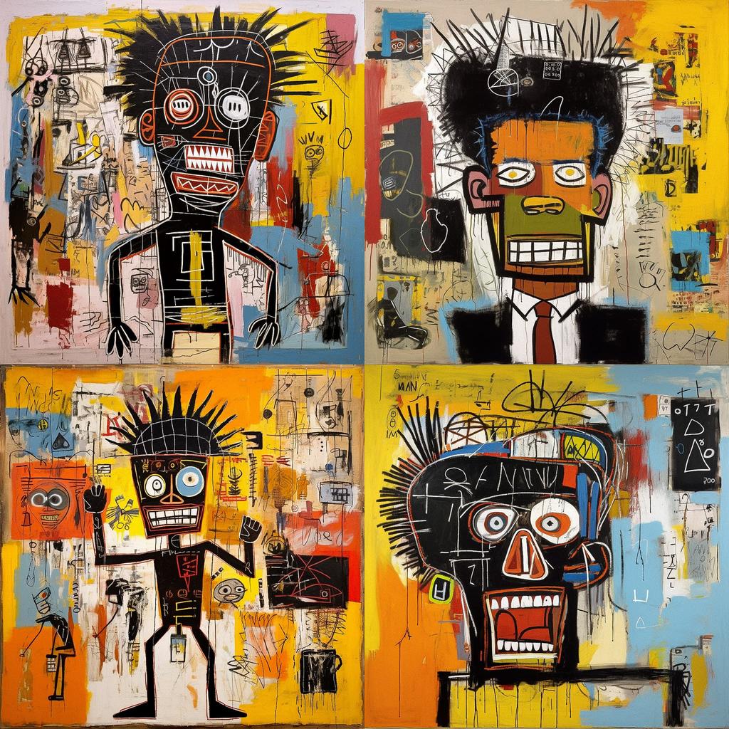 Jean-Michel Basquiat style, Midjourney V5.1, render 1 of 4