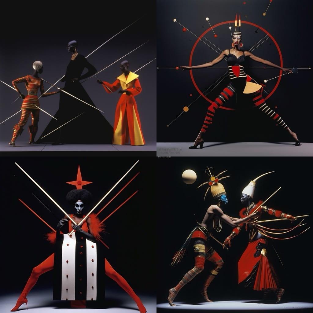 Jean-Paul Goude style, Midjourney V5.1, render 1 of 4