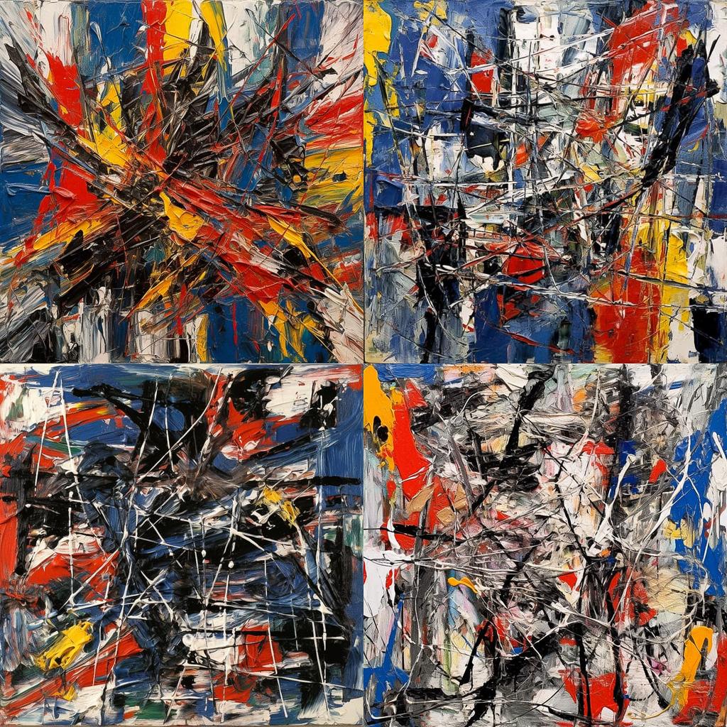Jean-Paul Riopelle style, Midjourney V5.1, render 1 of 4