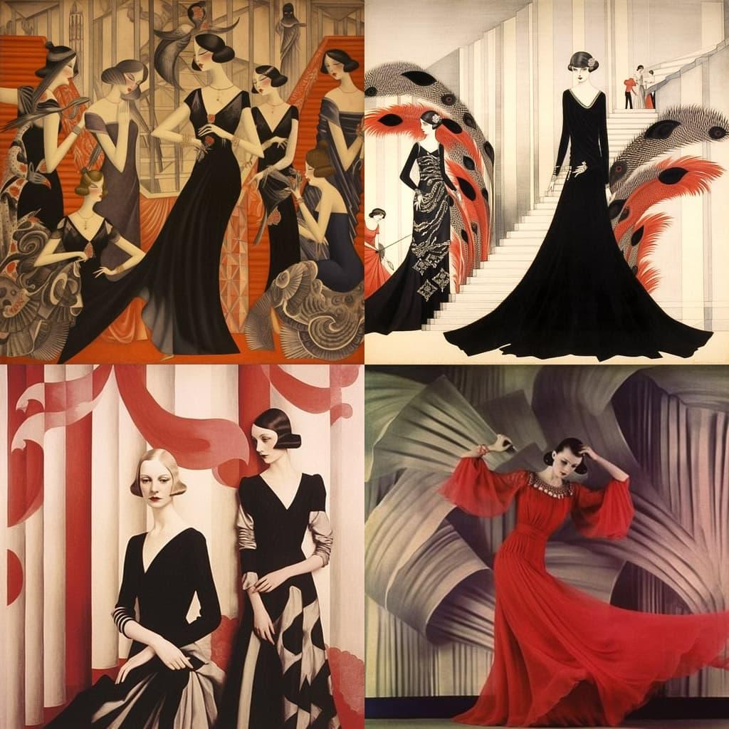 Jeanne Lanvin style, Midjourney V5.1, render 1 of 4
