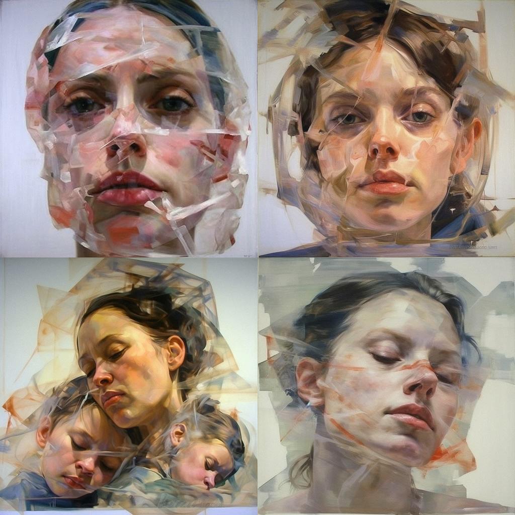 Jenny Saville style, Midjourney V5.1, render 1 of 4