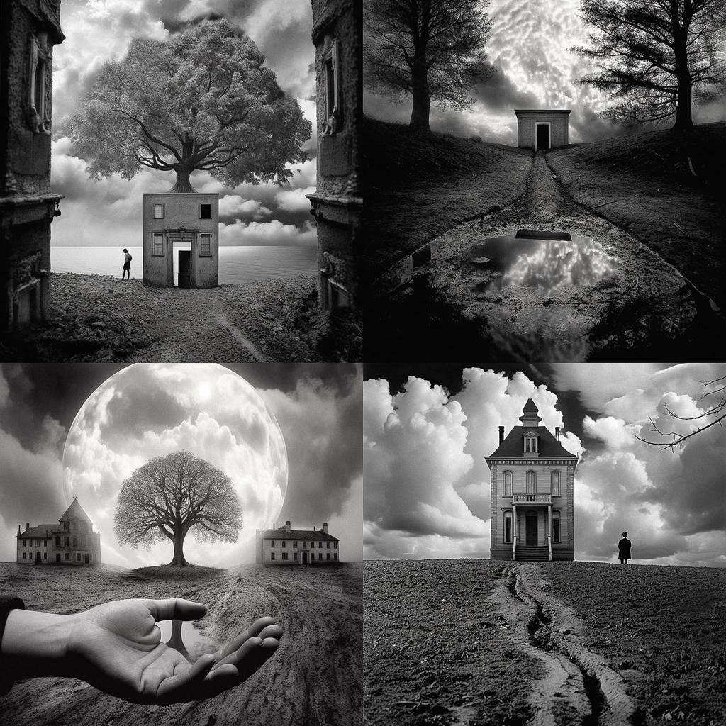 Jerry Uelsmann style, Midjourney V5.1, render 1 of 4