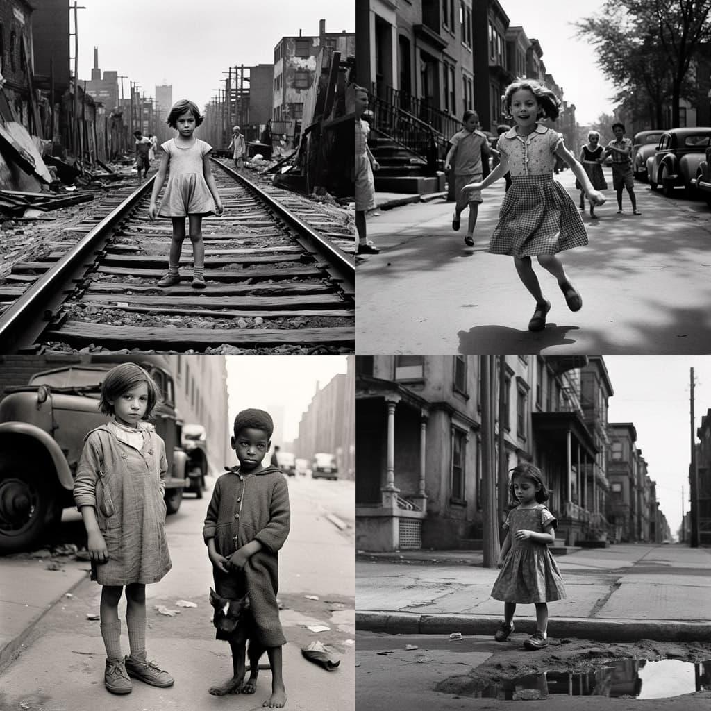Jill Freedman style, Midjourney V5.1, render 1 of 4
