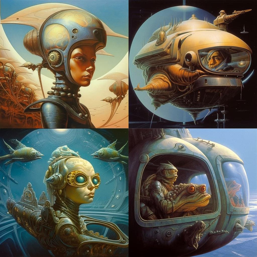Jim Burns style, Midjourney V5.1, render 1 of 4