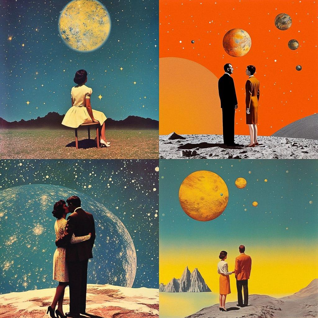 Joe Webb style, Midjourney V5.1, render 1 of 4