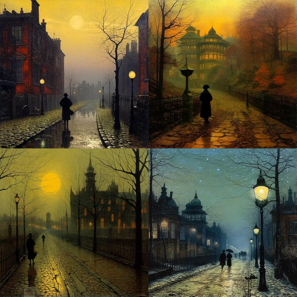 John Atkinson Grimshaw style, Midjourney V5.1, render 1 of 4
