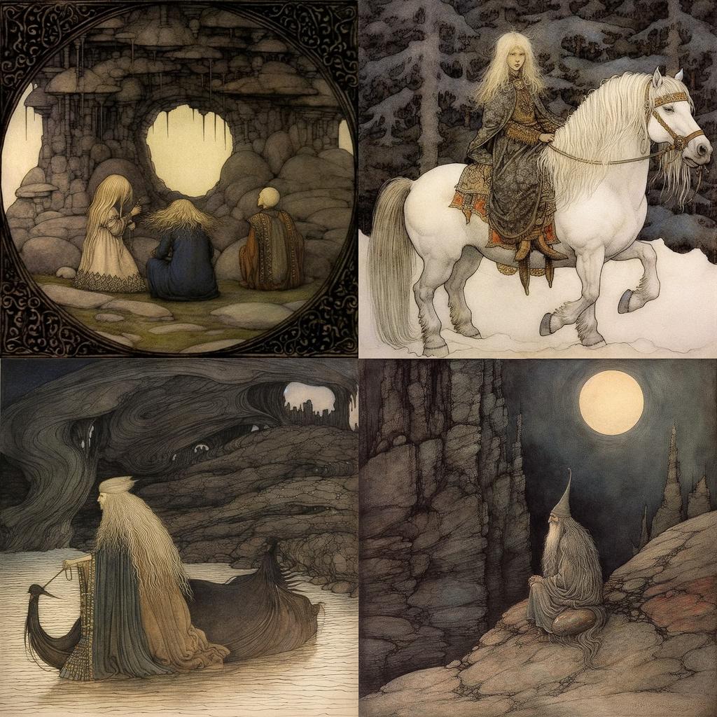 John Bauer style, Midjourney V5.1, render 1 of 4