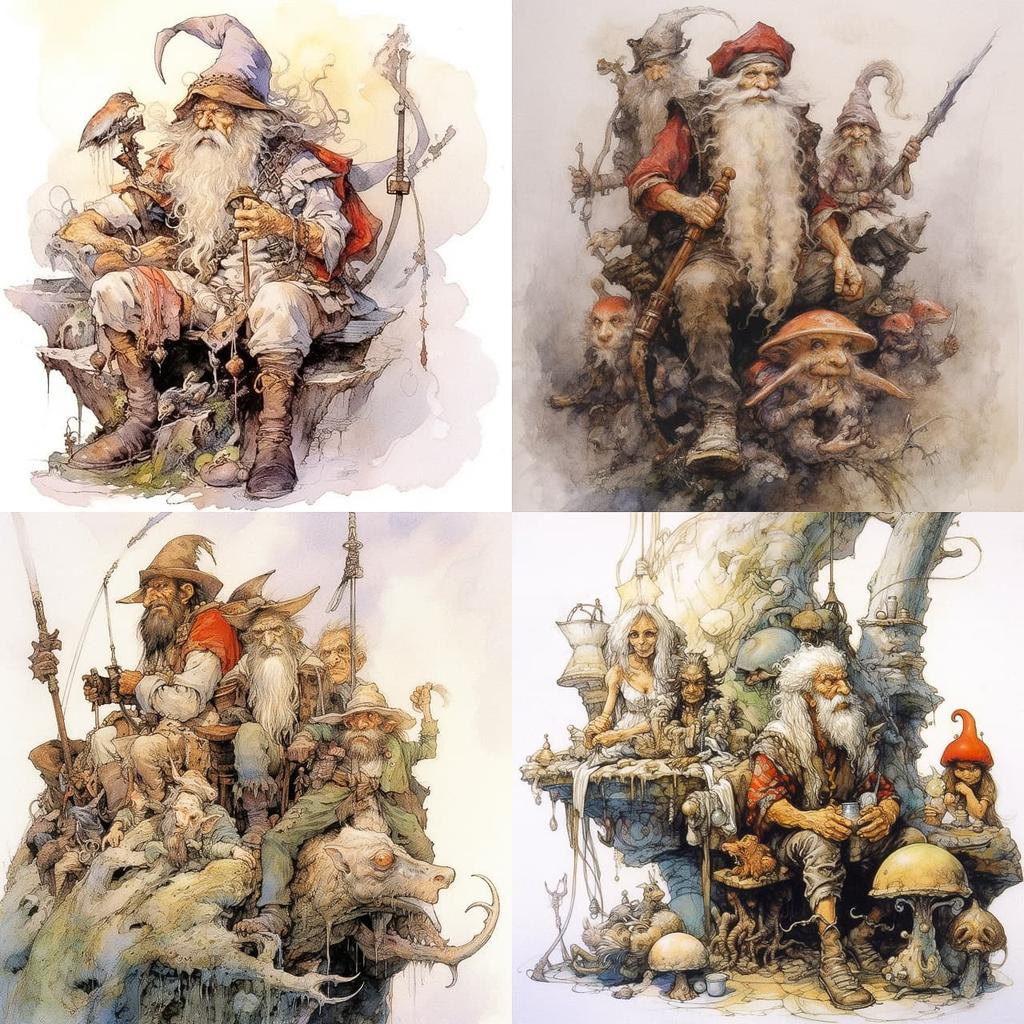 John Blanche style, Midjourney V5.1, render 1 of 4