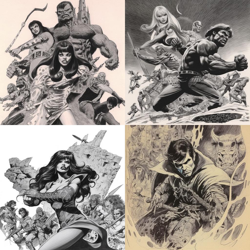 John Buscema style, Midjourney V5.1, render 1 of 4