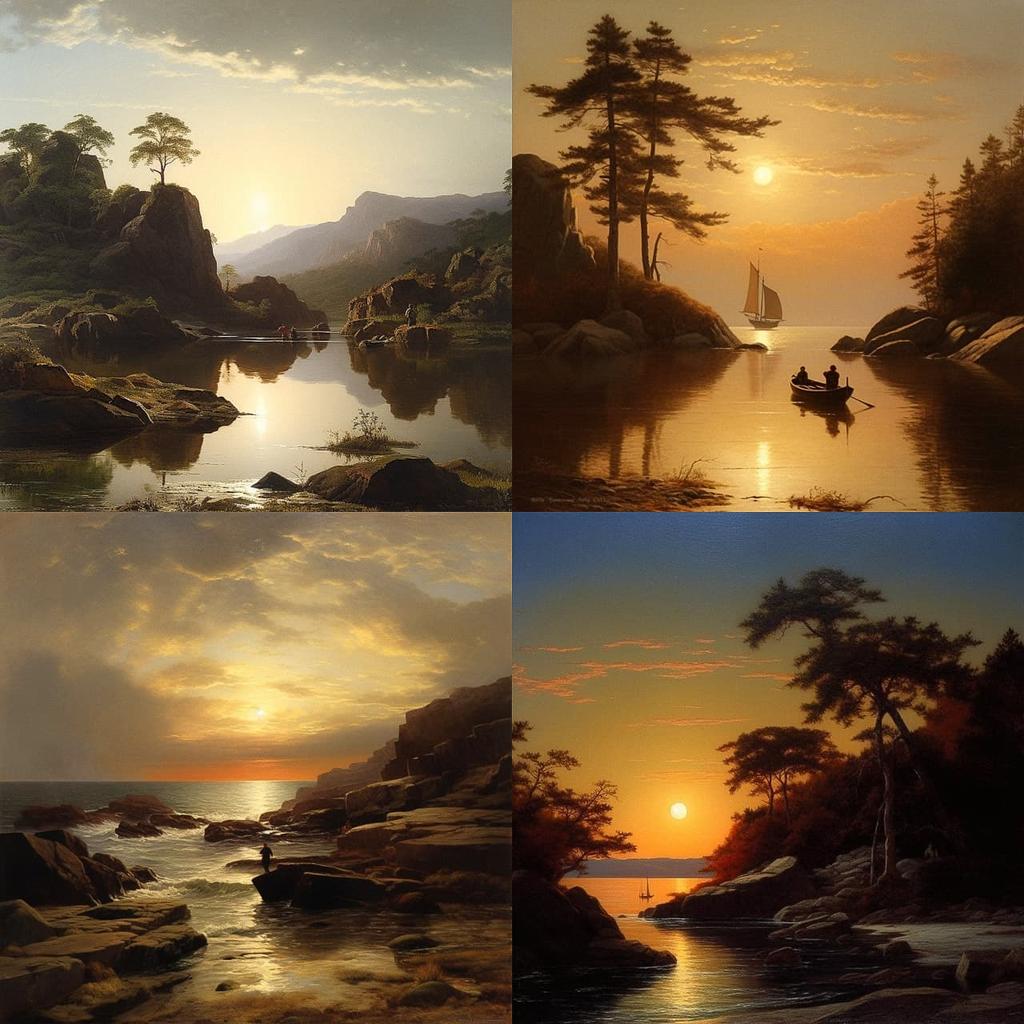John Frederick Kensett style, Midjourney V5.1, render 1 of 4