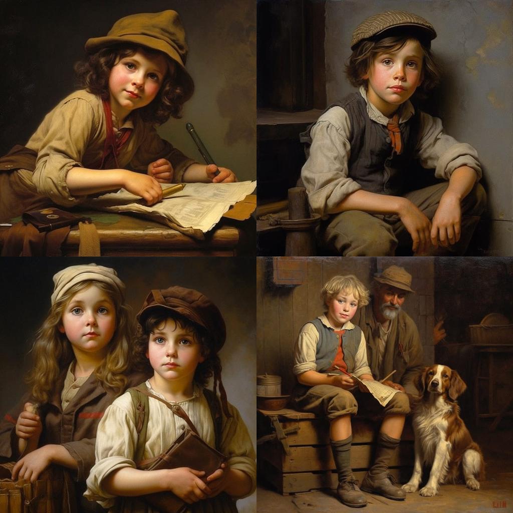 John George Brown style, Midjourney V5.1, render 1 of 4