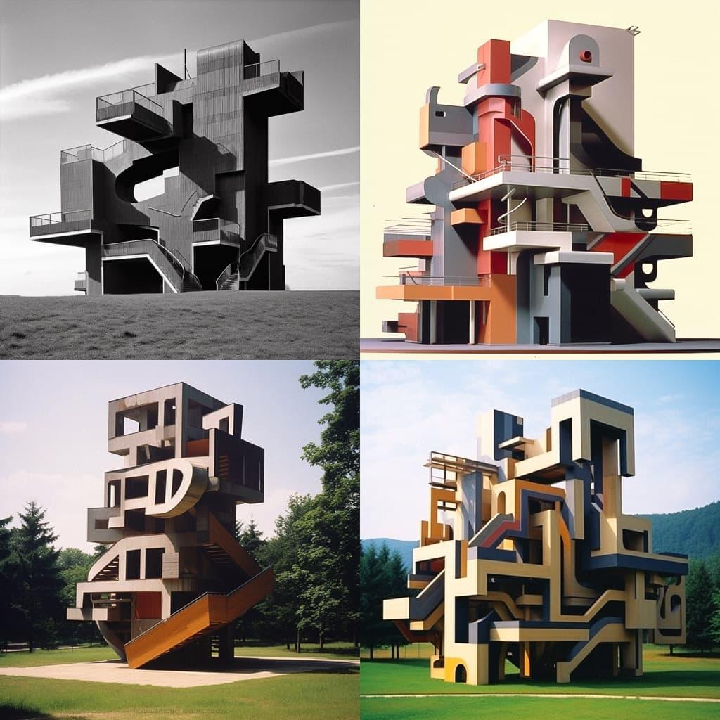John Hejduk style, Midjourney V5.1, render 1 of 4