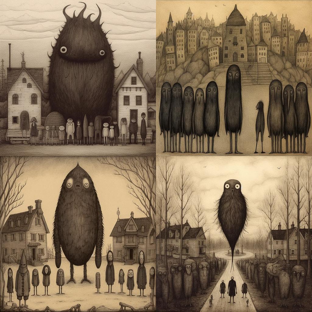John Kenn Mortensen style, Midjourney V5.1, render 1 of 4