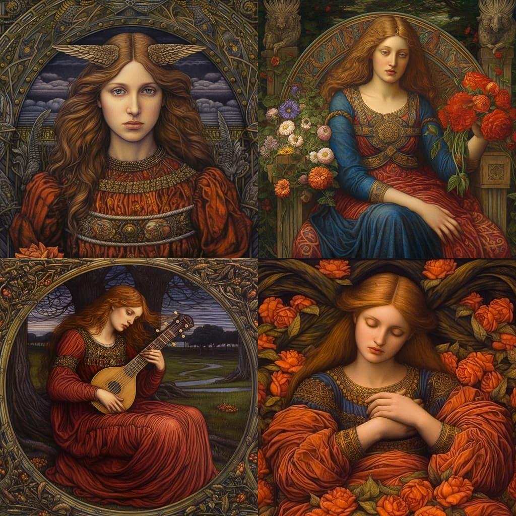 John Melhuish Strudwick style, Midjourney V5.1, render 1 of 4