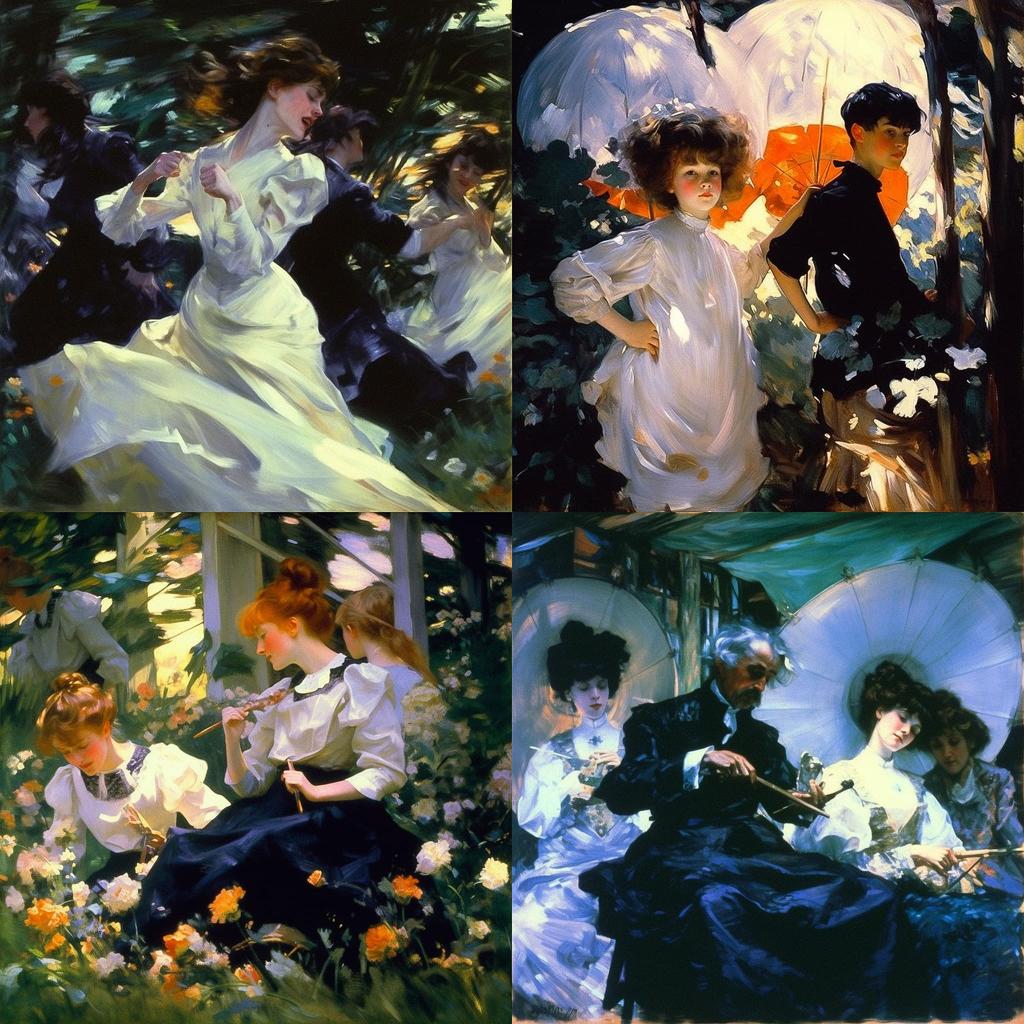John Singer Sargent style, Midjourney V5.1, render 1 of 4