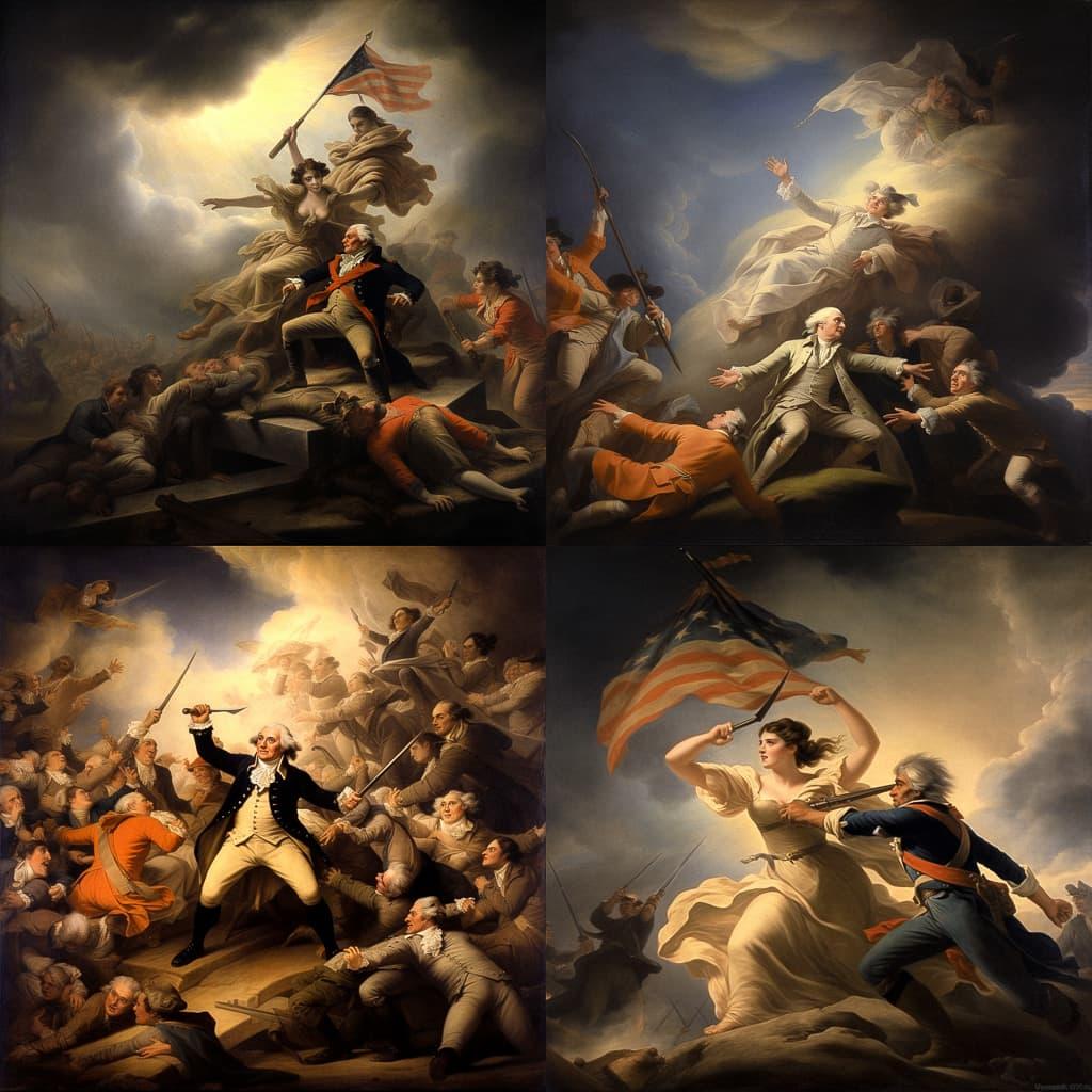 John Trumbull style, Midjourney V5.1, render 1 of 4