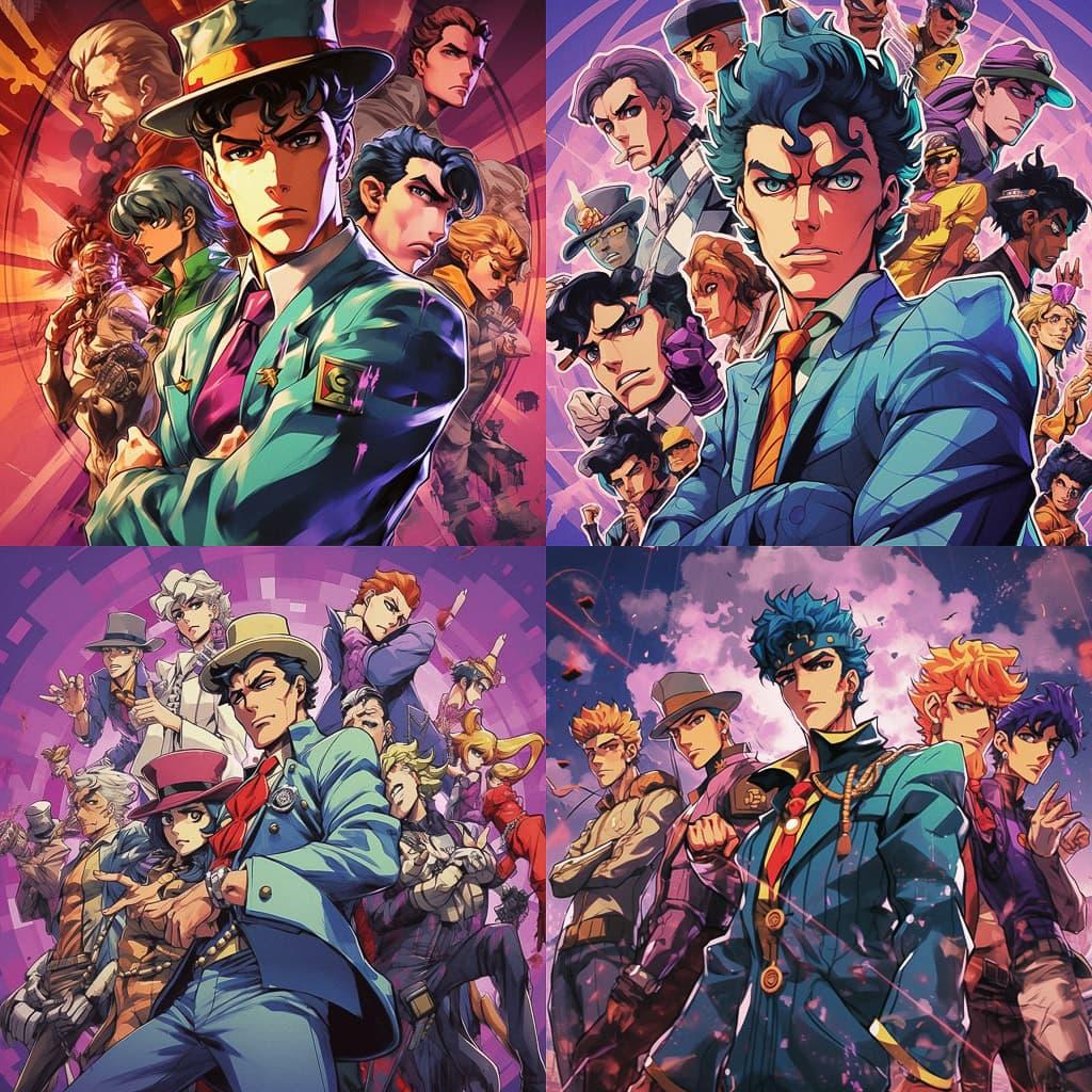 JoJos Bizarre Adventure style, Midjourney V5.1, render 1 of 4