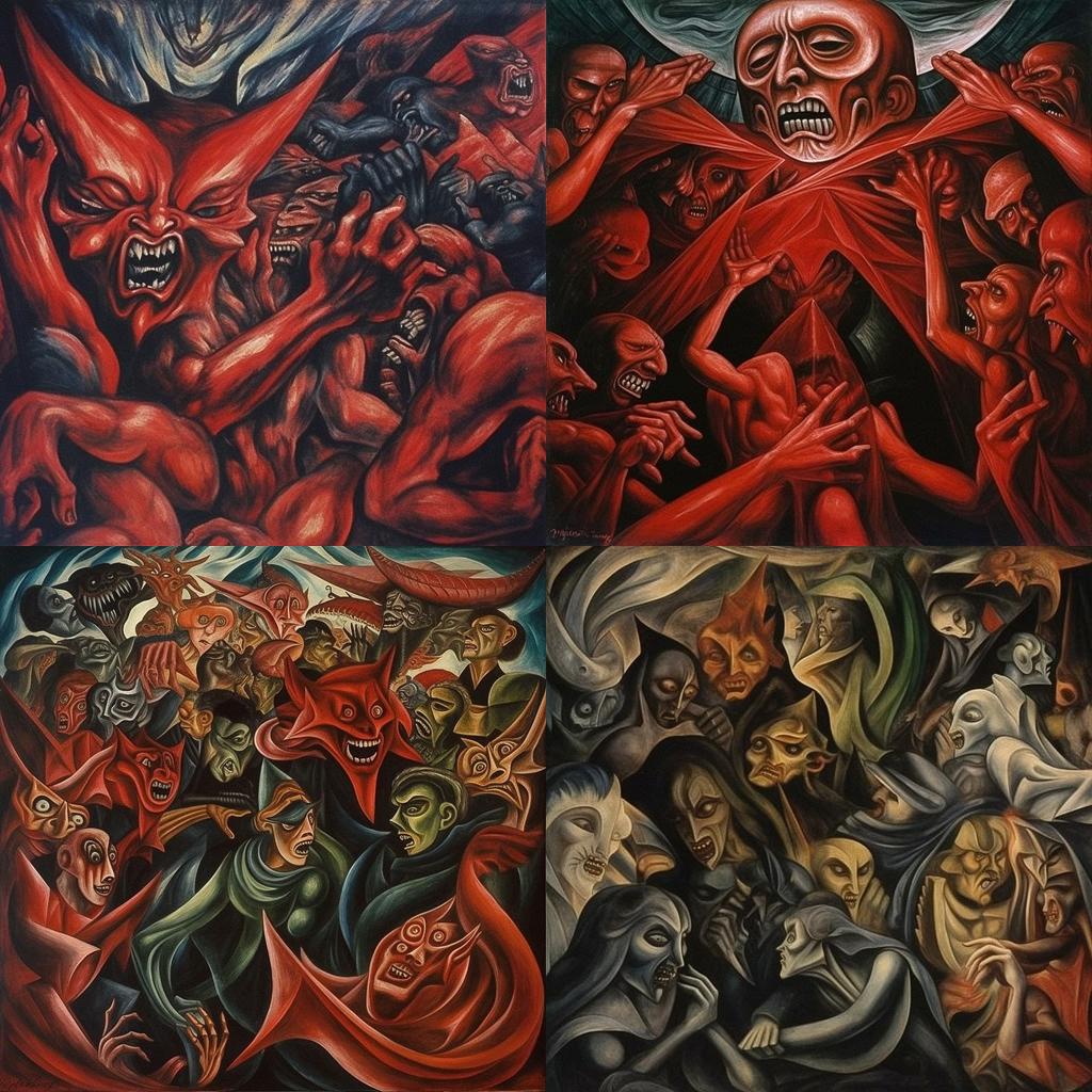Jose Clemente Orozco style, Midjourney V5.1, render 1 of 4