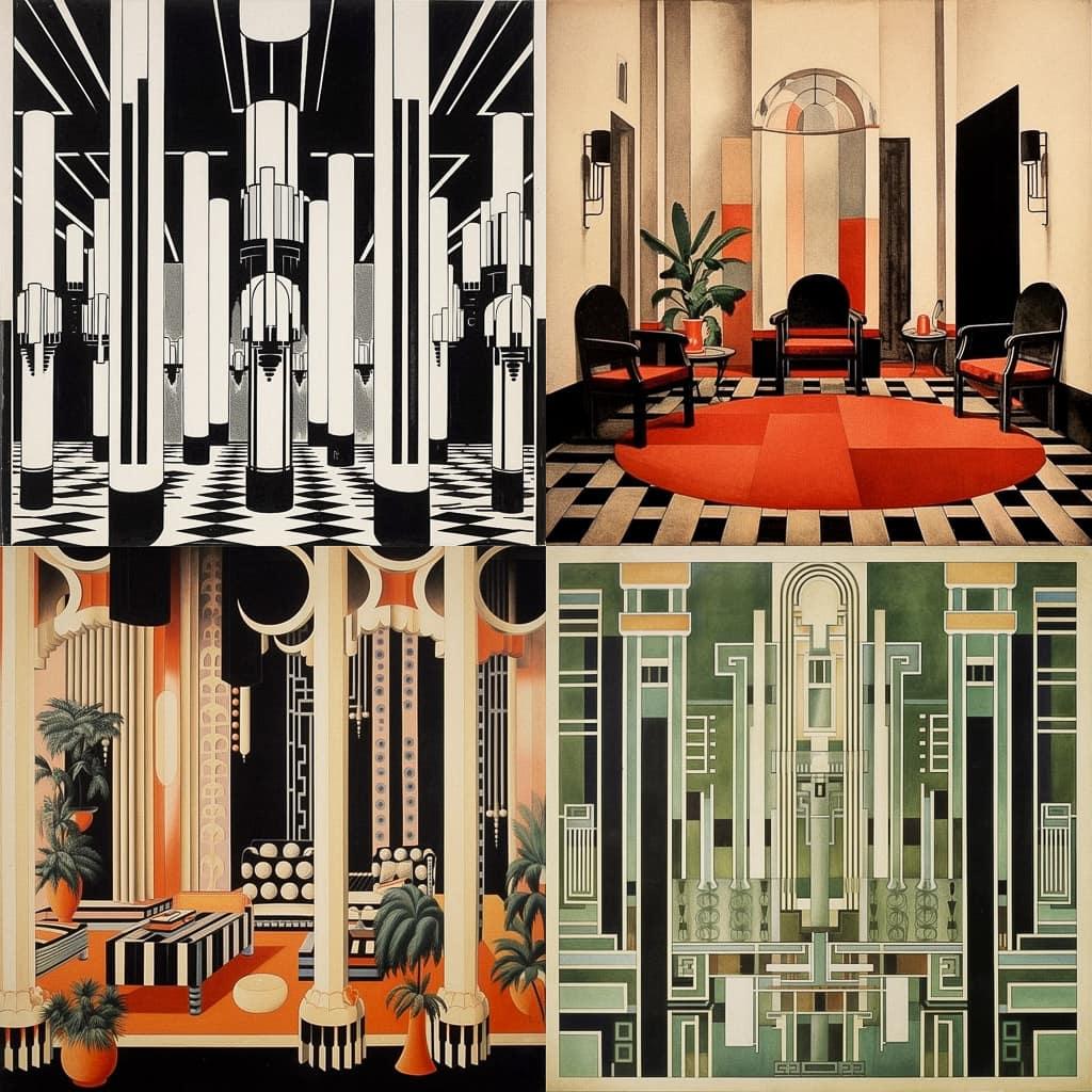 Josef Hoffmann style, Midjourney V5.1, render 1 of 4
