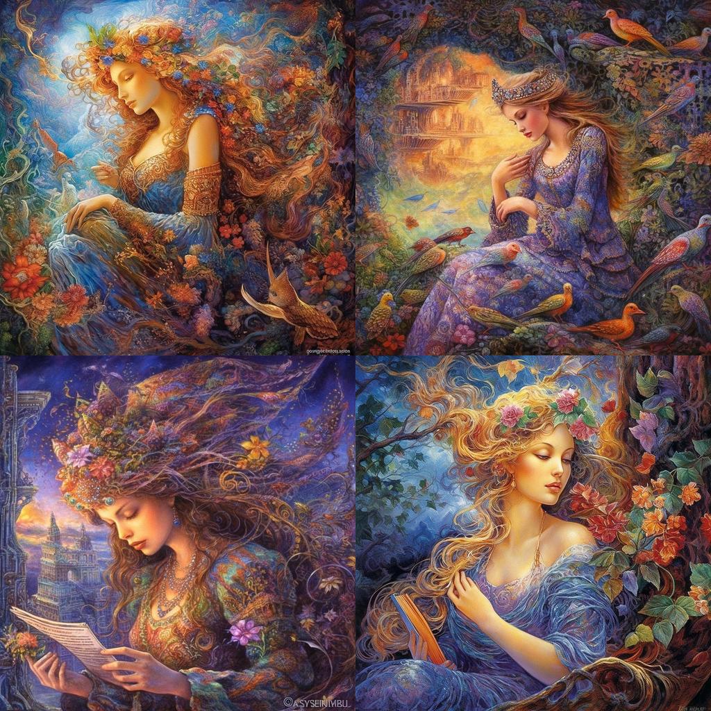 Josephine Wall style, Midjourney V5.1, render 1 of 4