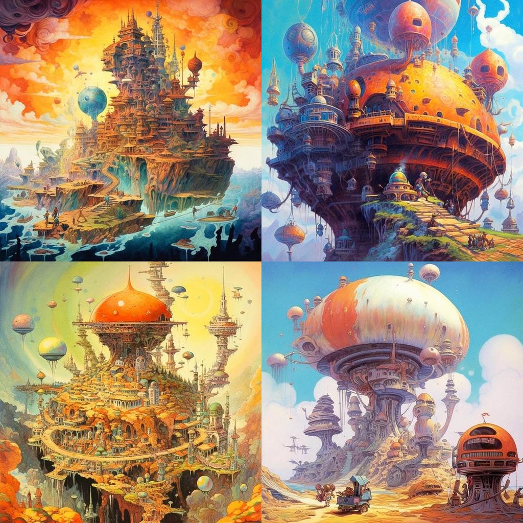 Josh Kirby style, Midjourney V5.1, render 1 of 4