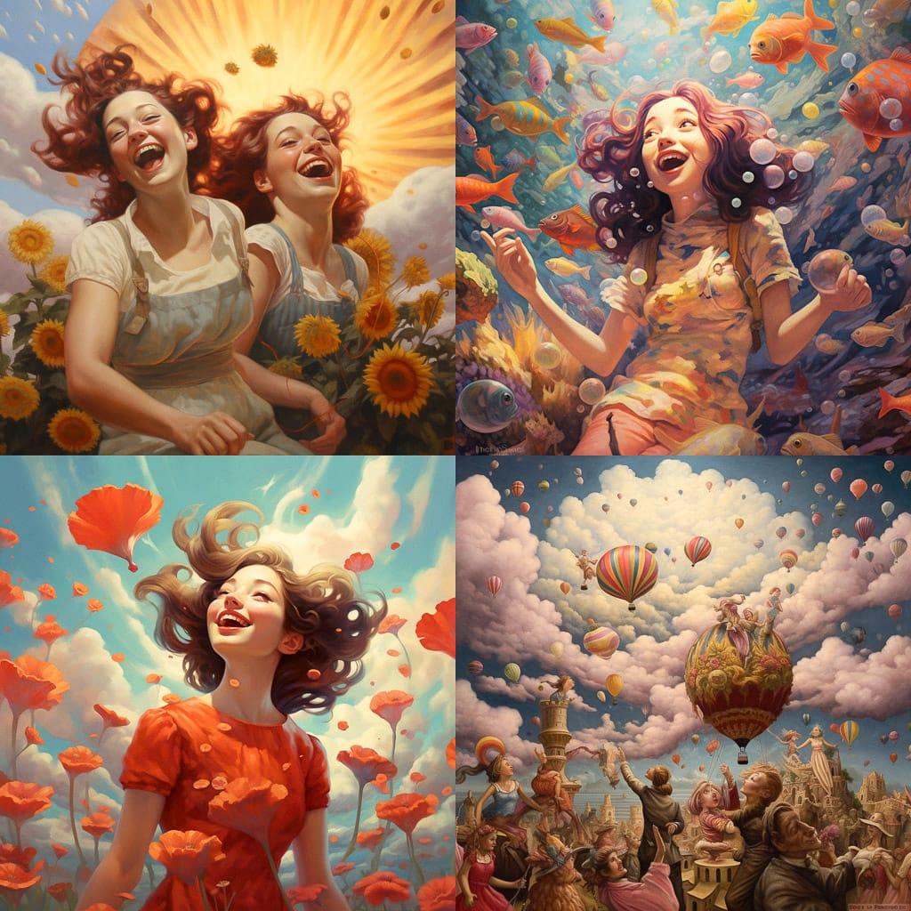 Joyful atmosphere style, Midjourney V5.1, render 1 of 4