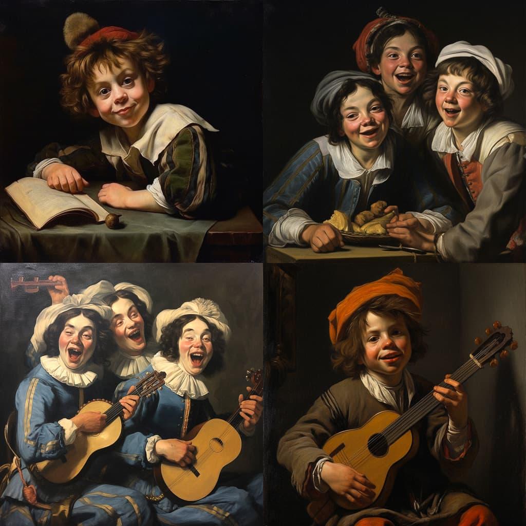 Judith Leyster style, Midjourney V5.1, render 1 of 4